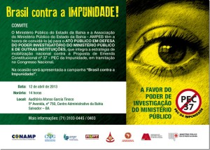 Convite Brasil contra impunidade-PEC 37