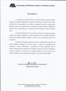 Nota pública de apoio a promotora Catharine Rodrigues --