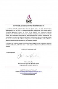 Nota Maria da Penha