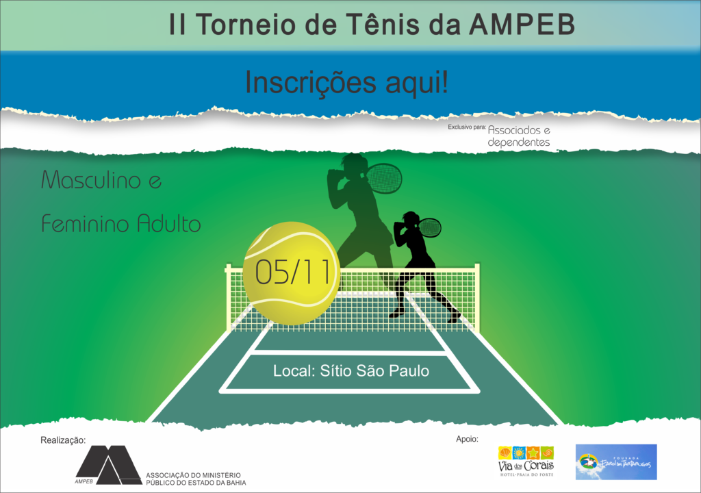 Inscrições abertas para o II torneio de tênis da Ampeb