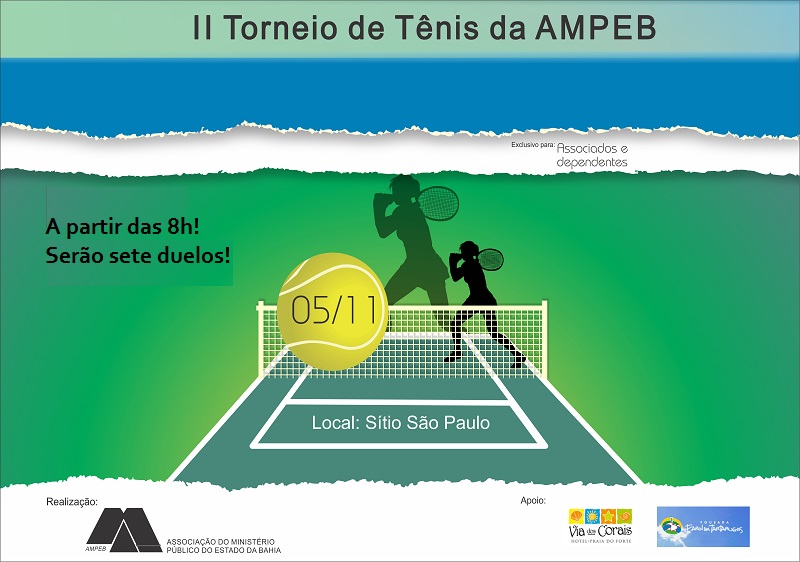 II Torneio de Tênis da Ampeb será no próximo sábado (05/11)