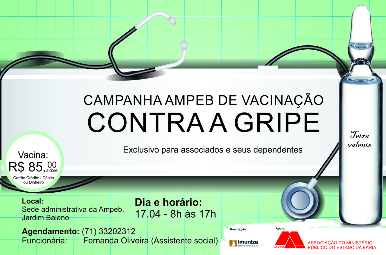 GRIPE – Segunda rodada de vacinação na Ampeb será na próxima segunda-feira (17/04)