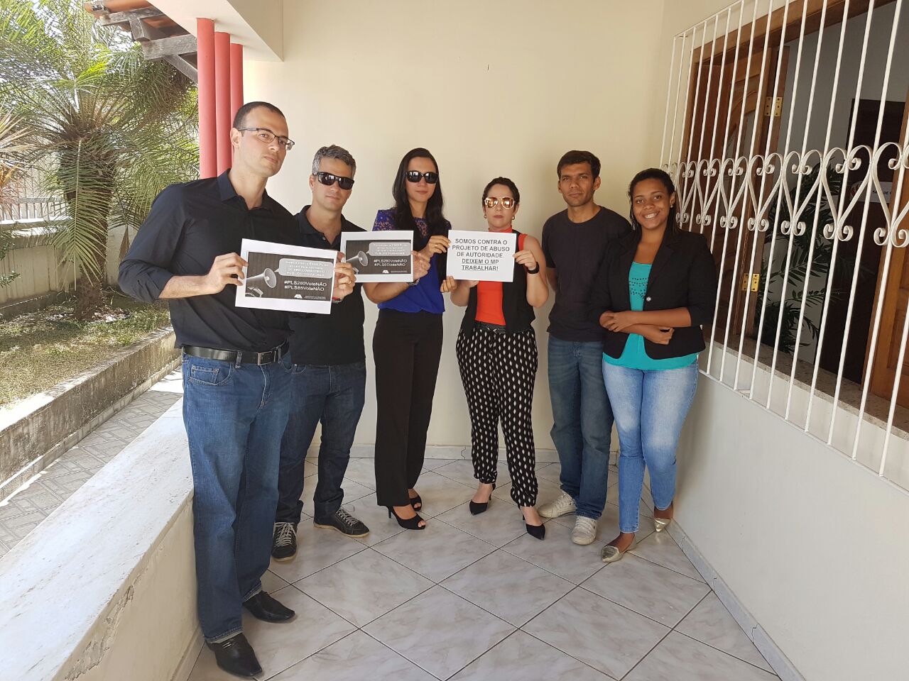 Membros do MP-BA fazem protesto contra o projeto de abuso de autoridade