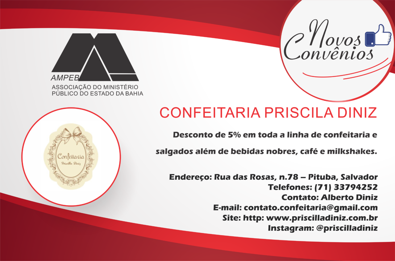 Ampeb fecha convênio com Confeitaria Priscilla Diniz