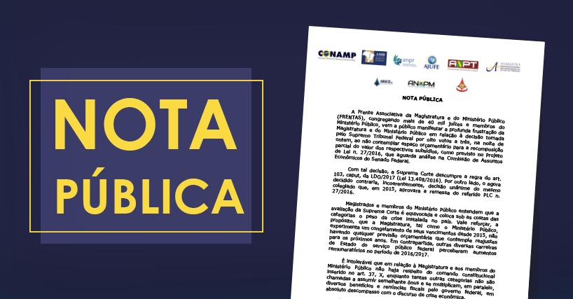MP e Magistratura criticam ausência de recomposição inflacionária dos subsídios