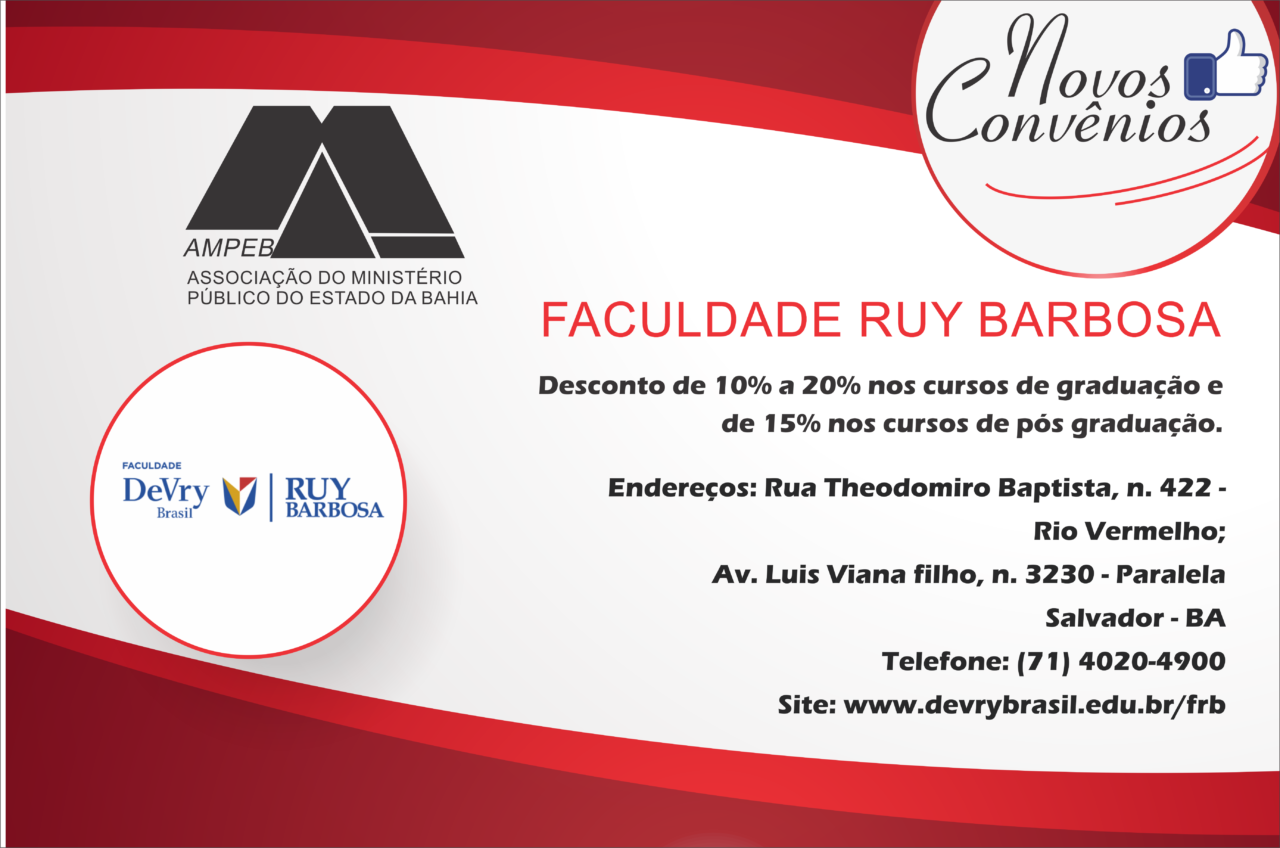 Ampeb fecha convênio com a Faculdade Ruy Barbosa