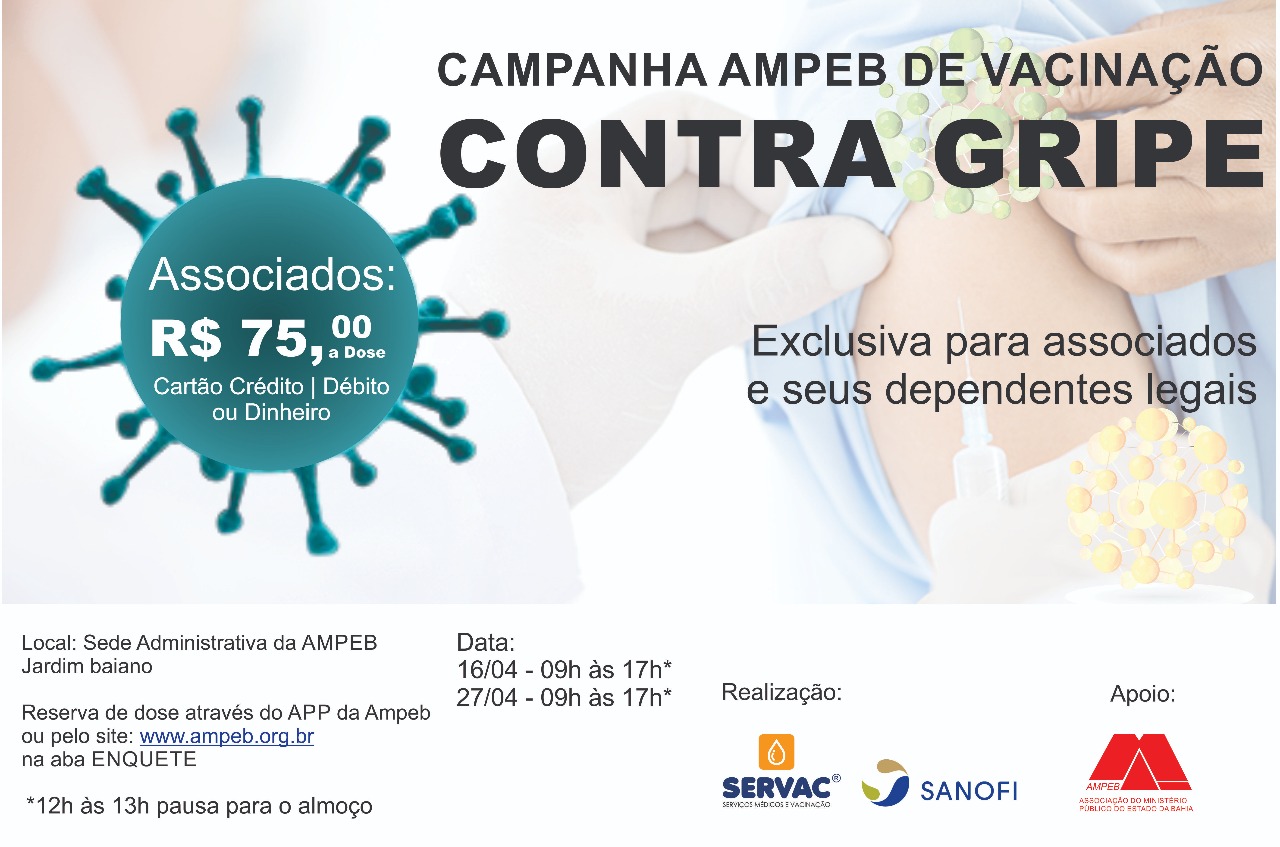VACINAÇÃO: Ampeb garante vacinas contra a gripe com preço 30% menor