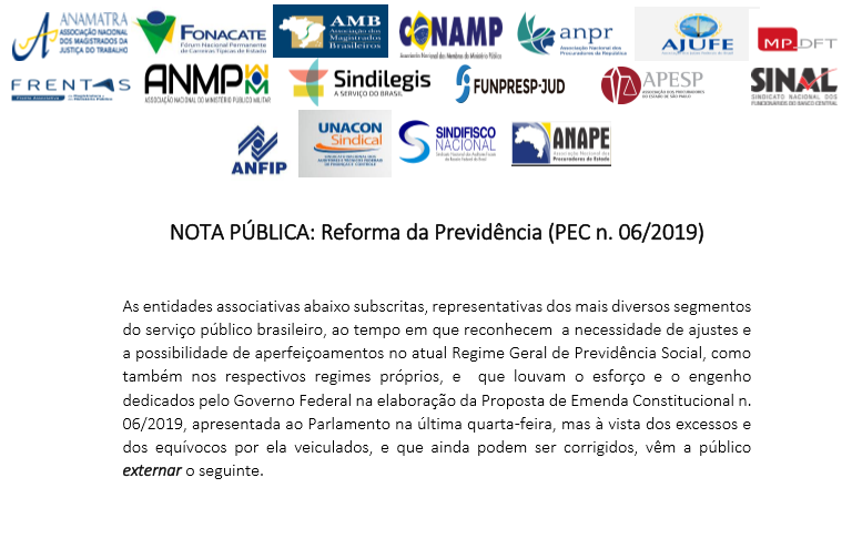 NOTA PÚBLICA: Reforma da Previdência (PEC n. 06/2019)