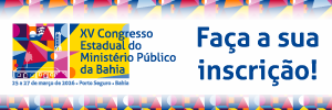 Banner lateral XV Congresso Estadual do Ministério Público da Bahia 03.2026