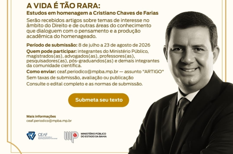 Comunidade jurídica é convidada a homenagear Cristiano Chaves em obra coletiva